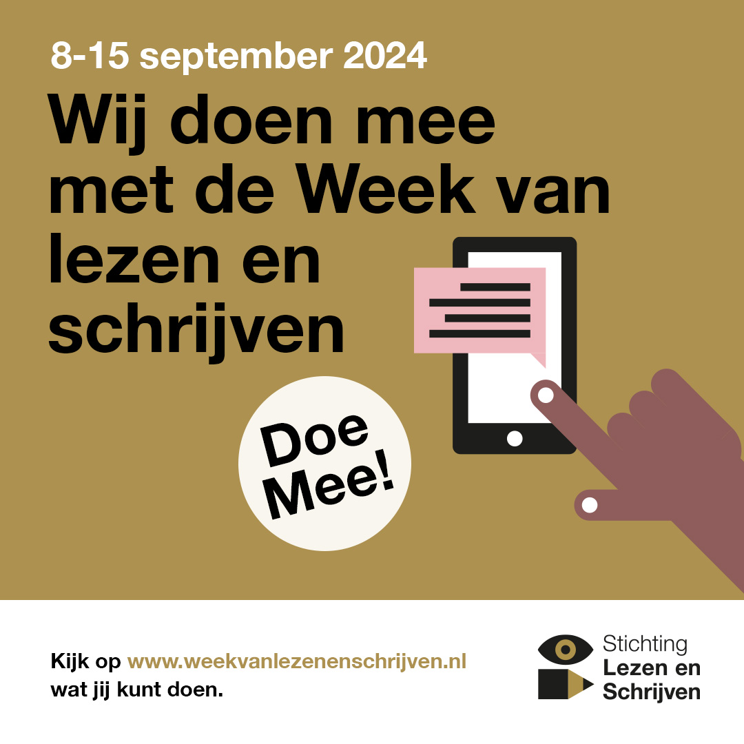 8 t/m 15 september Week van lezen en schrijven in Utrecht! Kom in actie voor basisvaardigheden