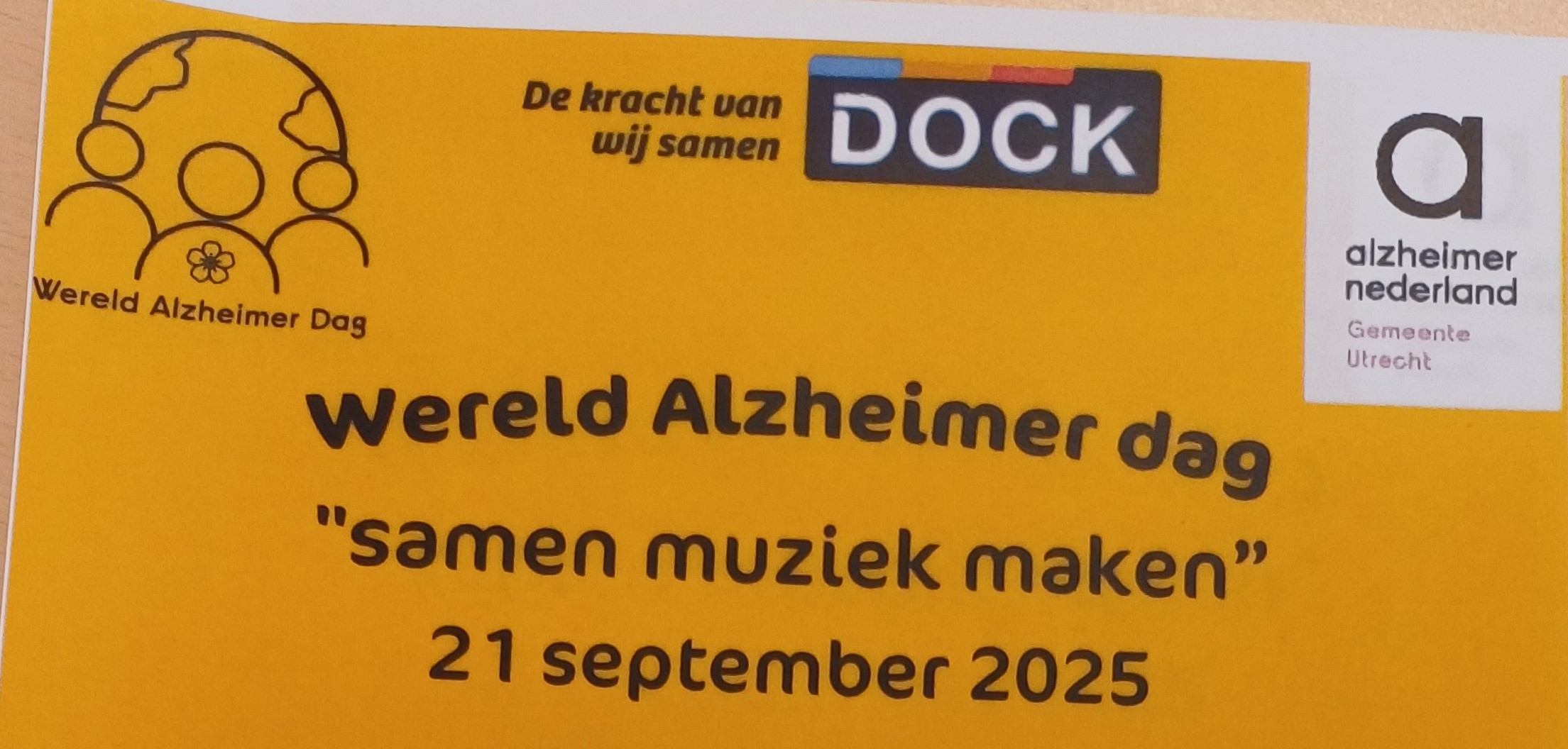 Wereld Alzheimer dag in Utrecht  "Samen muziek maken"